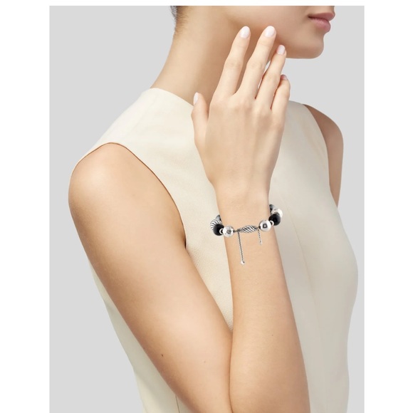 David Yurman Sterling Sliver Black Onyx Hematite Elements Bead Bracelet - Picture 2 of 6